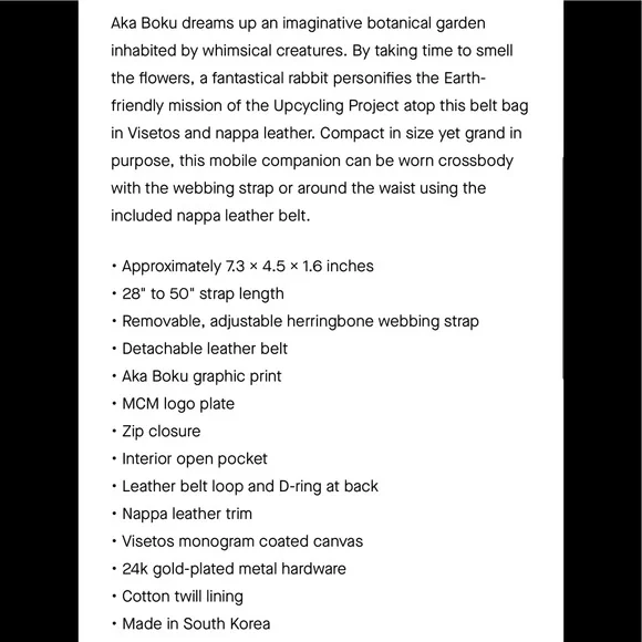 MCM x Aka Boku Klassik Belt Bag In Visetos - Picture 11 of 11